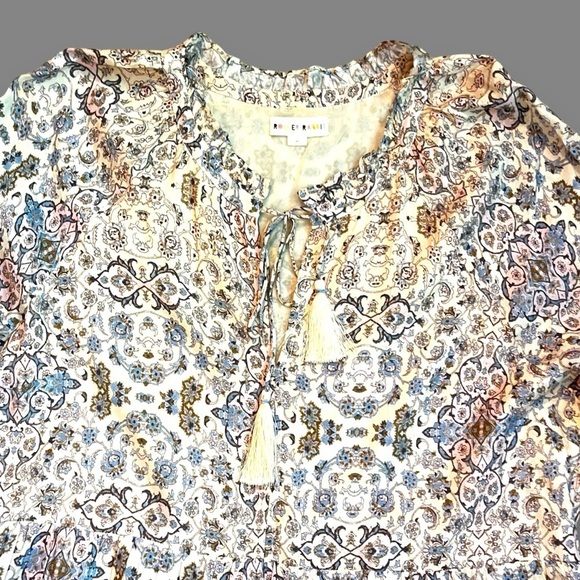 Roller Rabbit Odila Janni Dress Tiered Baby Doll Mini Pink Boho Print    Medium - Picture 4 of 11